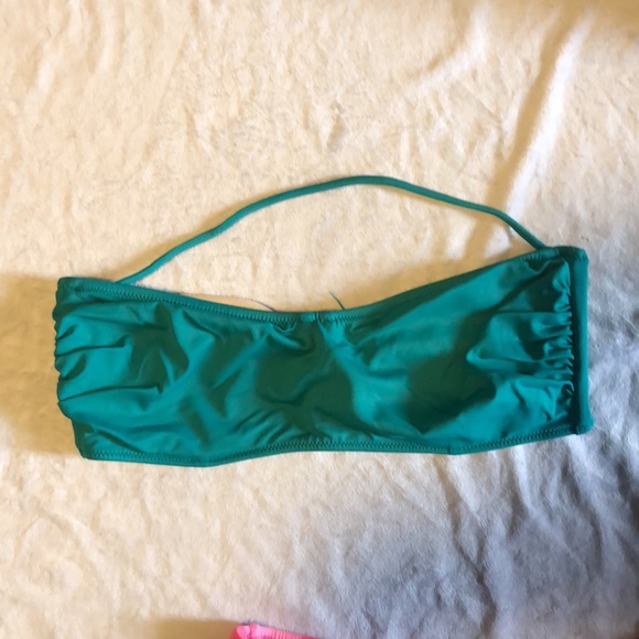 Teal bikini top with NWT pink striped bottoms - Picture 9 of 14
